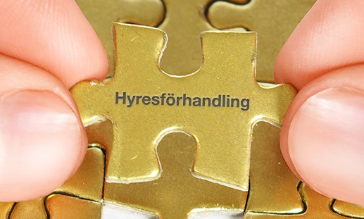 Bild på en pusselbit med texten hyresförhandling