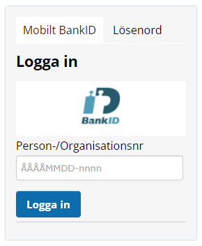 Bild på inloggning med BankID